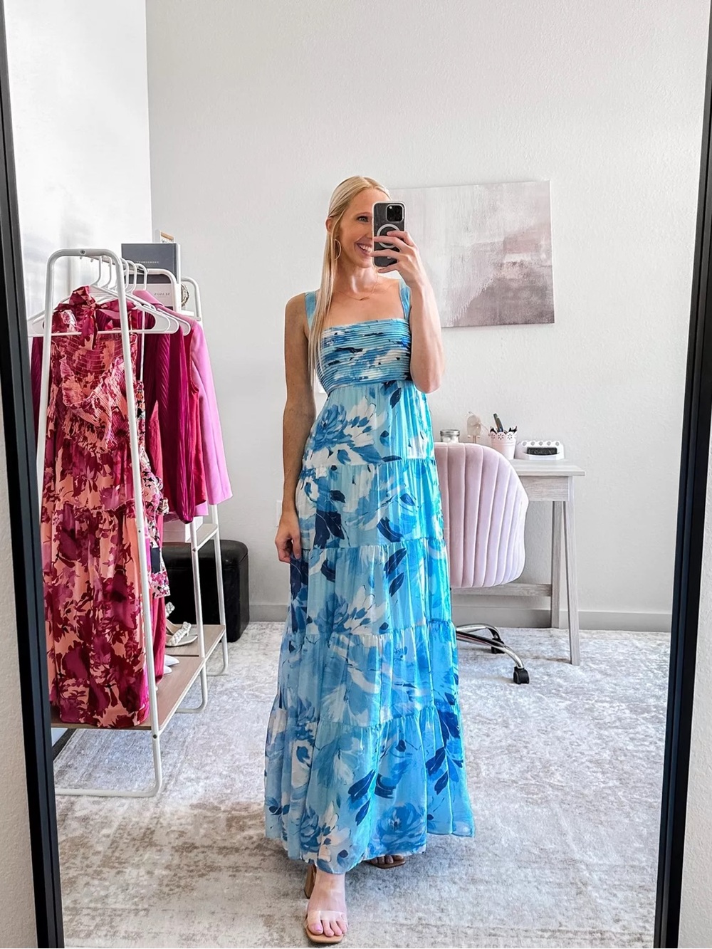 NWT Abercrombie Tiered Floral Maxi Dress - Picture 2 of 9